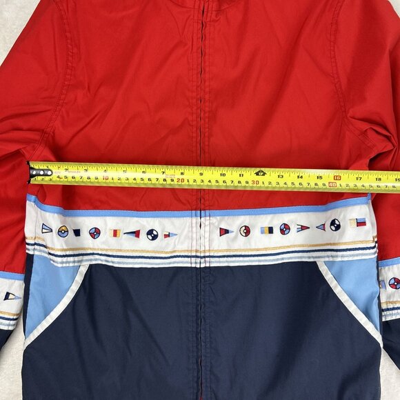 Alia Sport VTG Y2K Windbreaker Colorblock Women’s L Embroidered Nautical Mesh - Picture 4 of 8